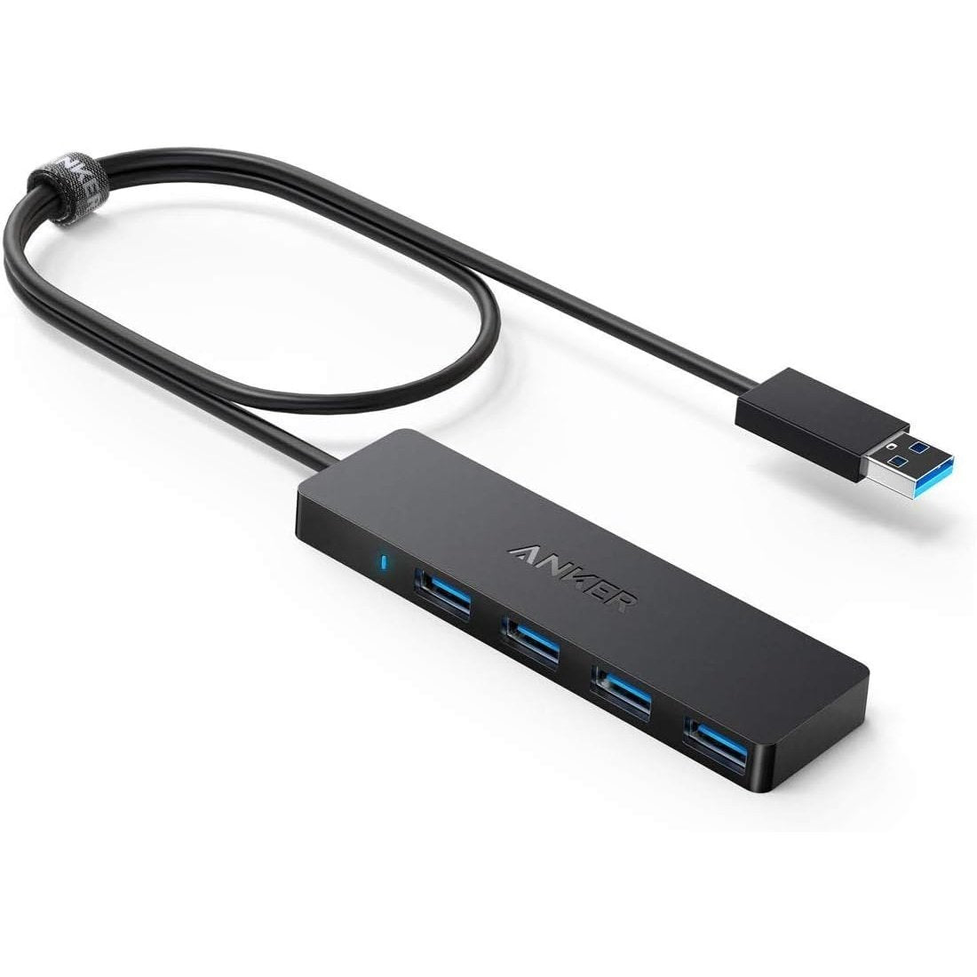 Anker 4-Port USB 3.0 Ultra Slim Data Hub with 2 ft Extended Cable for Macbook, Mac Pro / mini, iMac, Surface Pro, XPS, Notebook PC, USB Flash Drives, Mobile HDD, and More