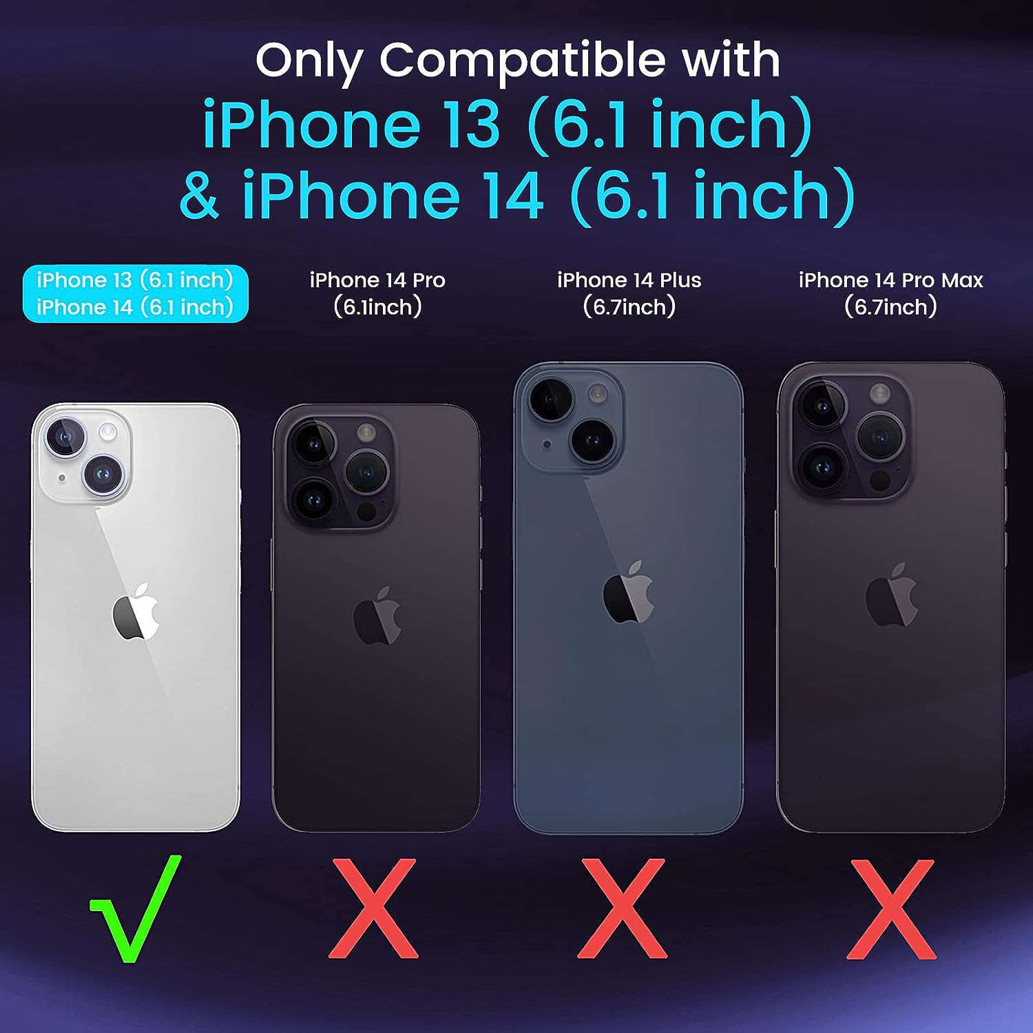 JETech Matte Case for iPhone 13 6.1-Inch, Shockproof Military Grade Drop Protection, Frosted Translucent Back Phone Cover, Anti-Fingerprint (Black)