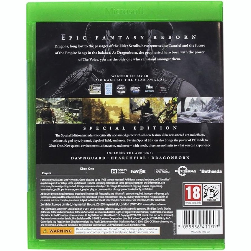 Skyrim Xbox One Disc Mint Condition