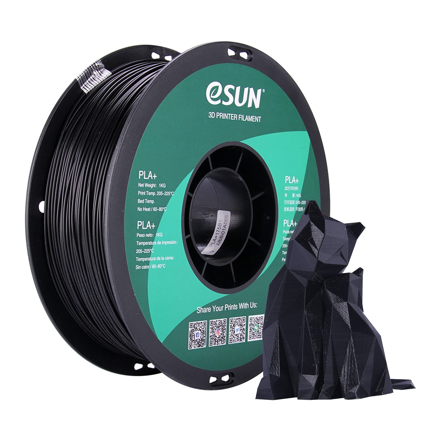 eSUN PLA+ Filament 1.75mm, Enhanced Toughness 3D Printer Filament
