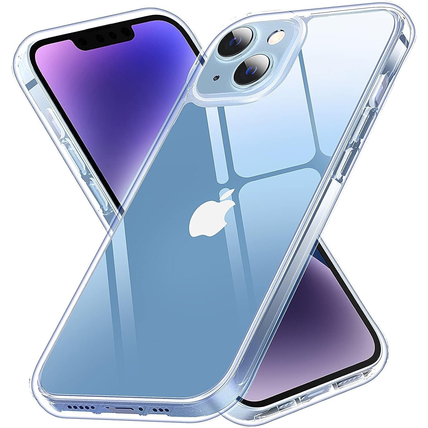 Vimiki Clear for iPhone 13 Case/iPhone 14 Case, [Never Yellow] [Shockproof Mil-grade Protection] Protective Bumper Hard PC Phone Cases, Thin Slim Fit Cover 6.1-inch 5G,Clear