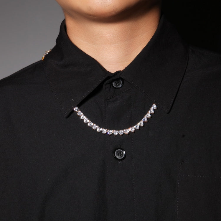 Vintage 7mm Heart Tennis Necklace For Women Cubic Zircon Iced Out Shiny Pnik Stones 3 Claw Chain Lovely Blingbling Jewelry Gift - Azbrowse