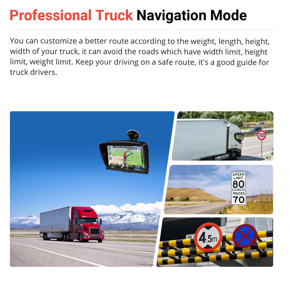 XGODY Car GPS Navigation 7 Inch Touch Screen GPS Navigator Truck Sunshade Sat Nav 256M+8G 2022 America Europe Map GPS Navigators - Azbrowse