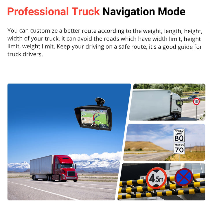 XGODY Car GPS Navigation 7 Inch Touch Screen GPS Navigator Truck Sunshade Sat Nav 256M+8G 2022 America Europe Map GPS Navigators - Azbrowse