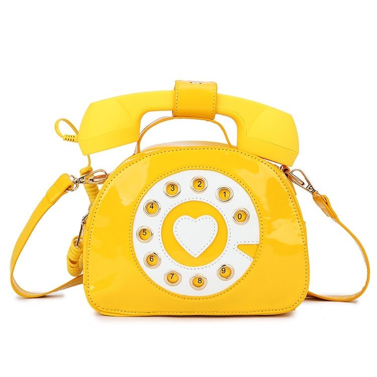 Telephone Shape Purses and Handbags for Women Fashion Pink Shoulder Bag Novel Designer Brand Crossbody Bag Top-Handle Totes 2021 - Azbrowse