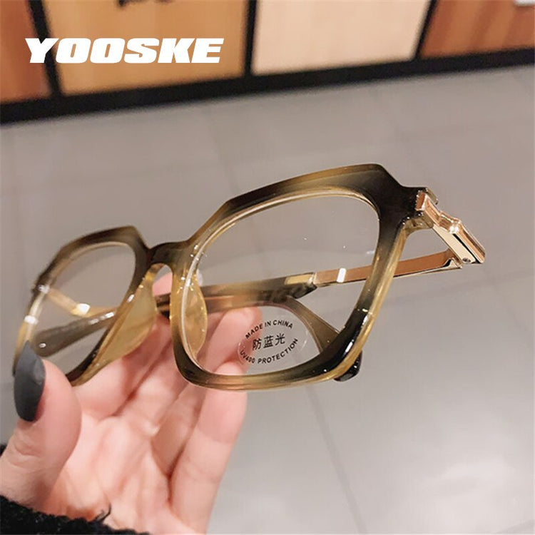 YOOSKE TR90 Blue Light Blocking Glasses Men Fashion Jelly Square Eyeglasses Frames Women Computer Lens Radiation Protection - Azbrowse