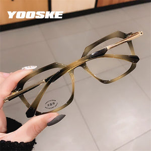 YOOSKE TR90 Blue Light Blocking Glasses Men Fashion Jelly Square Eyeglasses Frames Women Computer Lens Radiation Protection - Azbrowse