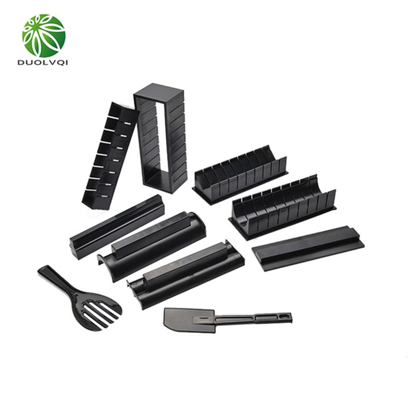 Holaroom DIY 10pcs Sushi Maker Rice Mold High Quality Japanese Rice Ball Cake Roll Mold Multifunctional Mould Making Sushi Tools