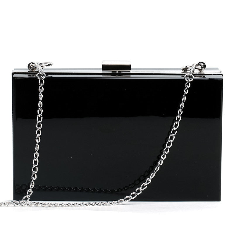 New Transparent Acrylic Bags Clear Clutches Evening Bags Wedding Party Handbags Chain Women Shoulder Bags Purses 9 Colors - Azbrowse