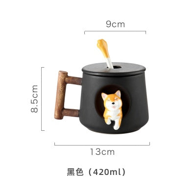 INS Shiba Inu Akita DOG 420ML COFFEE TEA MUGS CUP NORTH EUROPE STYLE FASHION DESIGN - Azbrowse