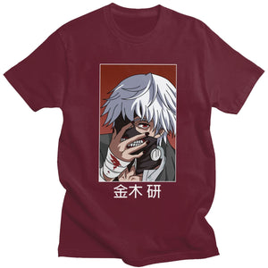 Tokyo Ghoul Ken Kaneki T Shirt for Men Pre-shrunk Cotton Graphic T-shirt O-neck Short Sleeve Japanese Anime Manga Tee Clothing - Azbrowse