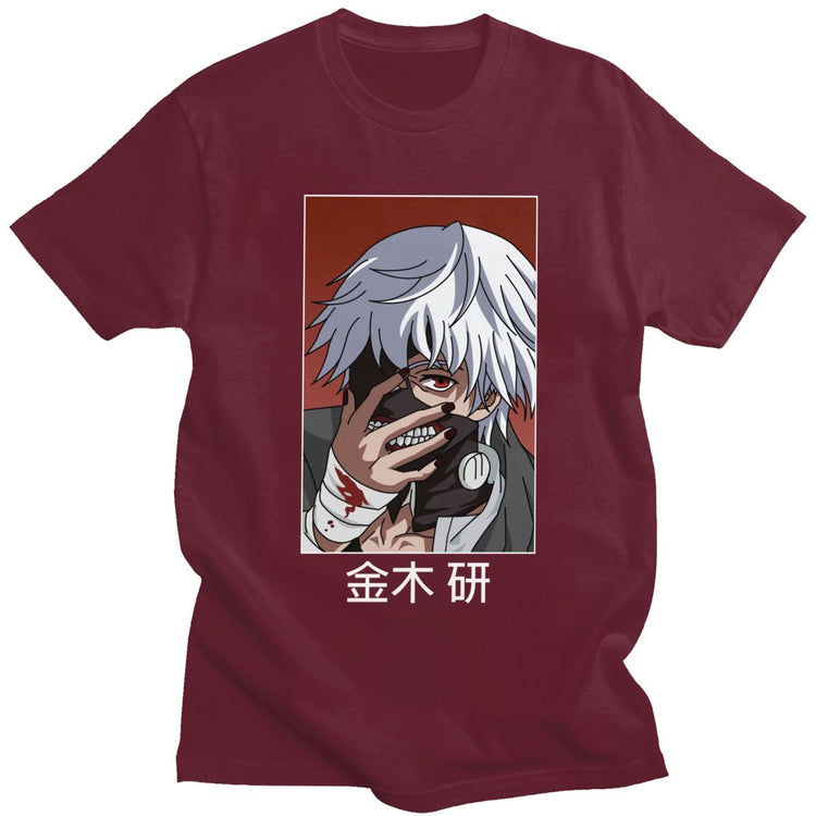 Tokyo Ghoul Ken Kaneki T Shirt for Men Pre-shrunk Cotton Graphic T-shirt O-neck Short Sleeve Japanese Anime Manga Tee Clothing - Azbrowse