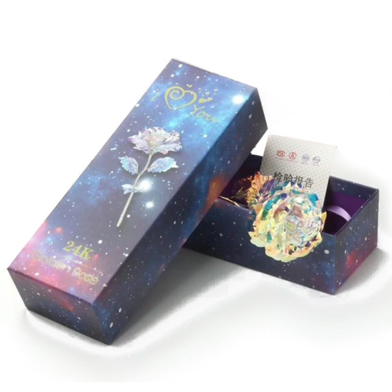 Gifts for Women 24k Gold Dipped Rose with Stand Eternal Flowers Forever Love In Box Girlfriend Wedding Valentine Gift for Her - Azbrowse