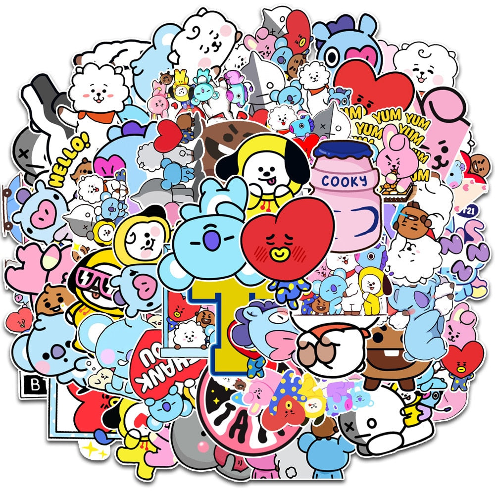 10/30/50PCS Cute Animal Sticker Computer Phone Water Cup Sticker Waterproof Sticker Wholesale - Azbrowse