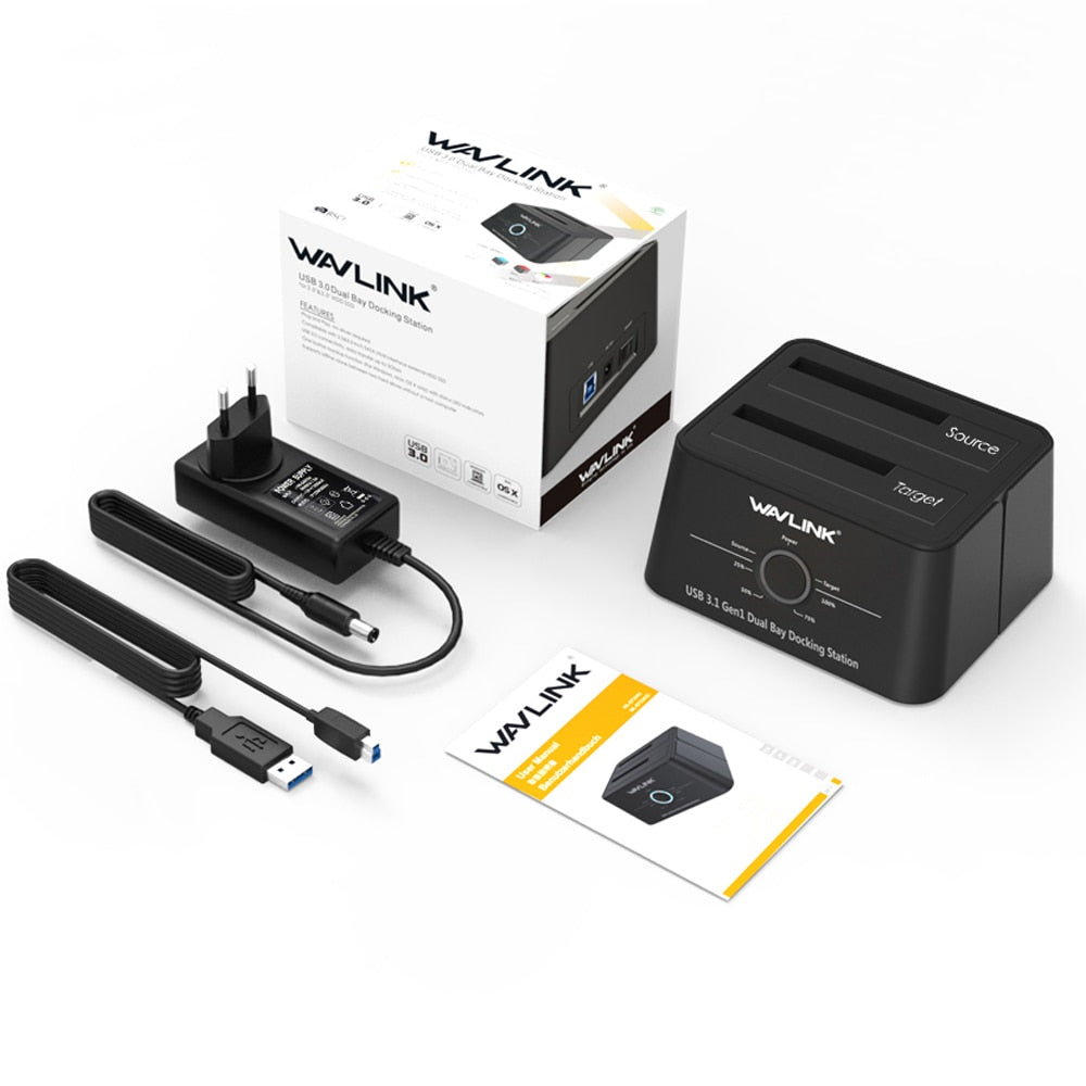 Wavlink HDD Docking Station Sata Hard Drive Enclosure SATA to USB 3.0 Adapter UASP For 2.5 3.5 SSD Disk Case HD Box Dock - Azbrowse
