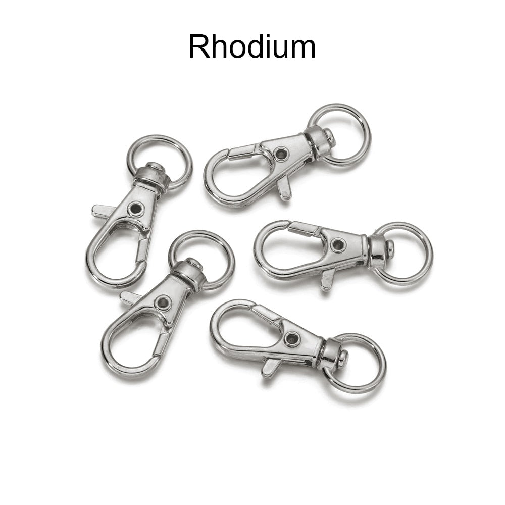 10pcs/lot Split Key Ring Swivel Lobster Clasp Connector For Bag Belt Dog Chains DIY Jewelry Making Findings - Azbrowse