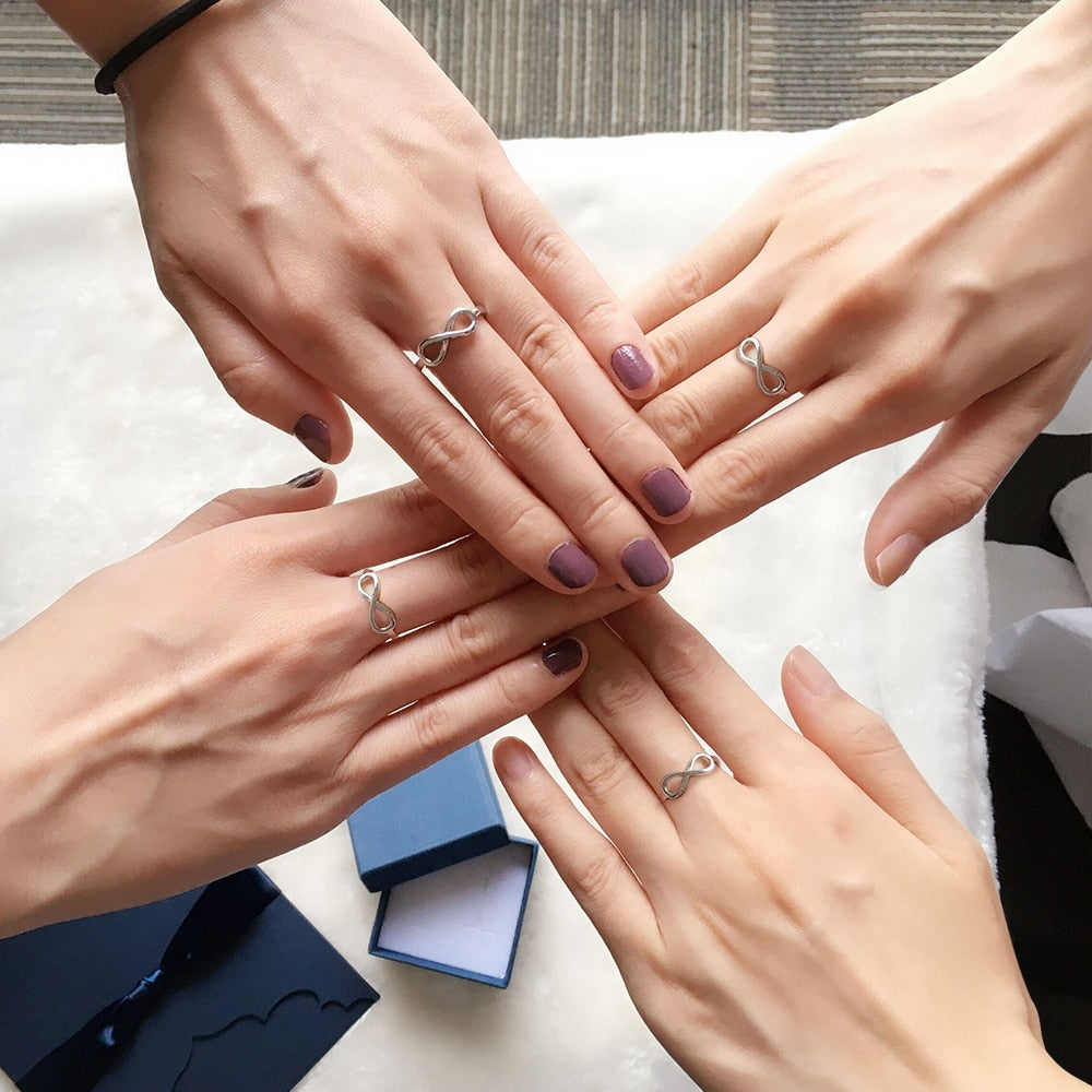 Personalized Infinity Ring Silver Color Custom Name Wedding Gift Love Forever Ring for Women Fashion Jewelry Lam Hub Fong - Azbrowse