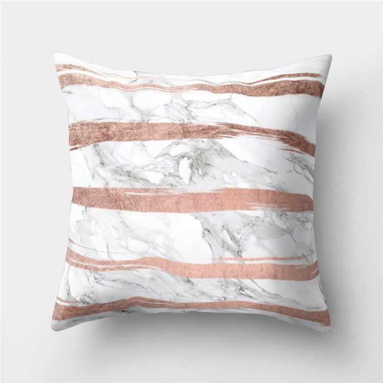Marble Geometric Rose Golden Decorative Pillowcase Polyester Cushion Cover Throw Pillow Sofa Decoration Pillowcover 40552
