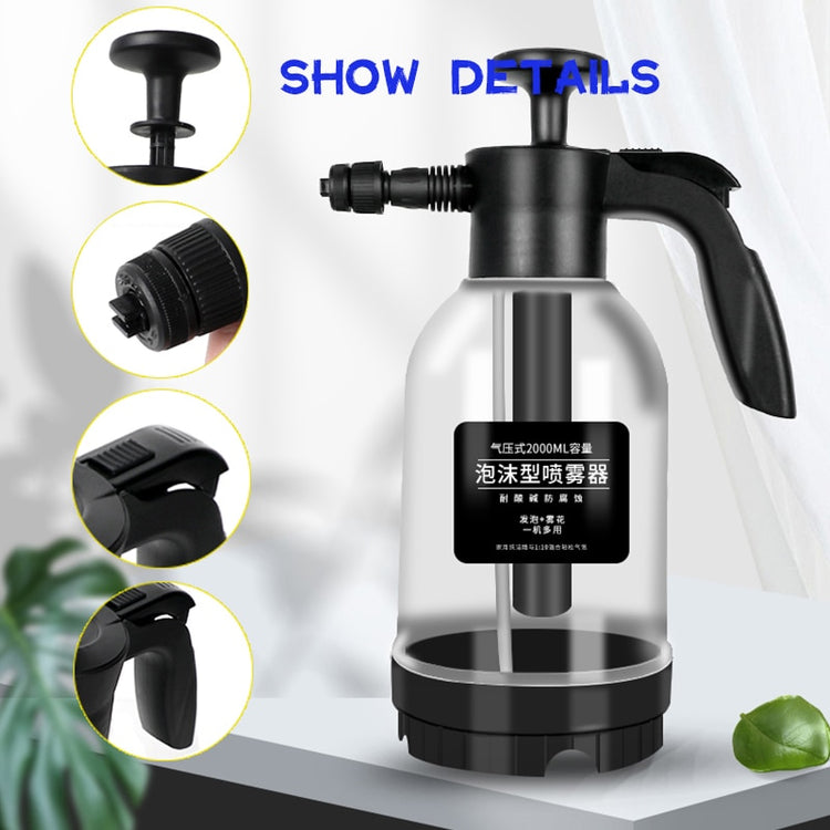 2L Hand Pump Foam Sprayer with 3 Types of Nozzle Hand Pneumatic Foam Cannon Snow Foam Car Wash Spray Bottle Car Window Cleaning - Azbrowse
