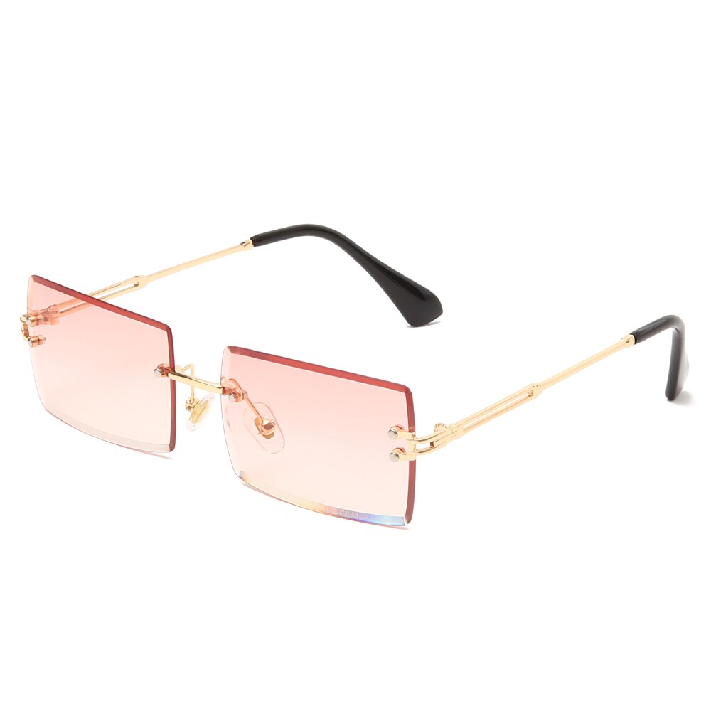 Fashion Rectangle Sunglasses Women 2020 Brand Designer Rimless Square Sun Glasses Ladies Luxury Brand Gradient Shades