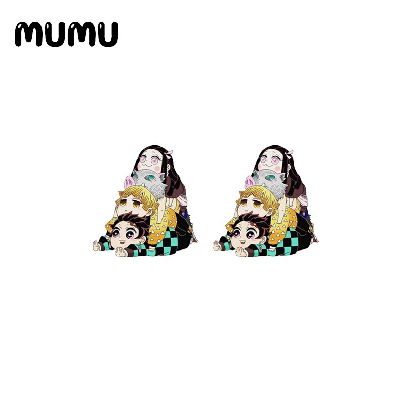 2020 New Anime Demon Slayer: Kimetsu No Yaiba Earring Jewelry Epoxy Kamado Tanjirou Nezuko Mask Acrylic Earrings - Azbrowse