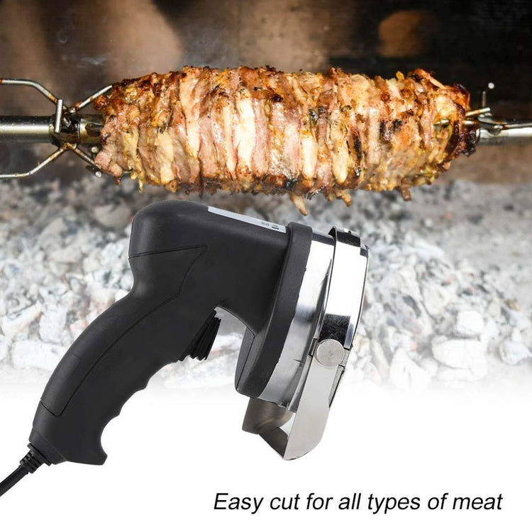 Trancheur de viande Barbecue électrique, couteau à Doner Kebab automatique, trancheur de Kebab électrique avec 2 lames pour couper le Shawarma Doner Kebab - Azbrowse