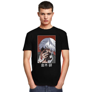 Tokyo Ghoul Ken Kaneki T Shirt for Men Pre-shrunk Cotton Graphic T-shirt O-neck Short Sleeve Japanese Anime Manga Tee Clothing - Azbrowse