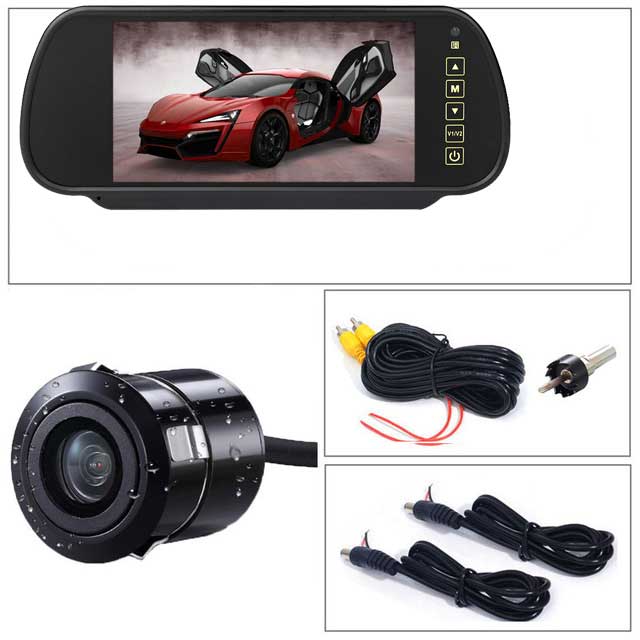 Reverse Parking System 7 inch TFT LCD Screen Car Monitor Rearview Backup Mirror with Night Vision Rearview Camera - Azbrowse