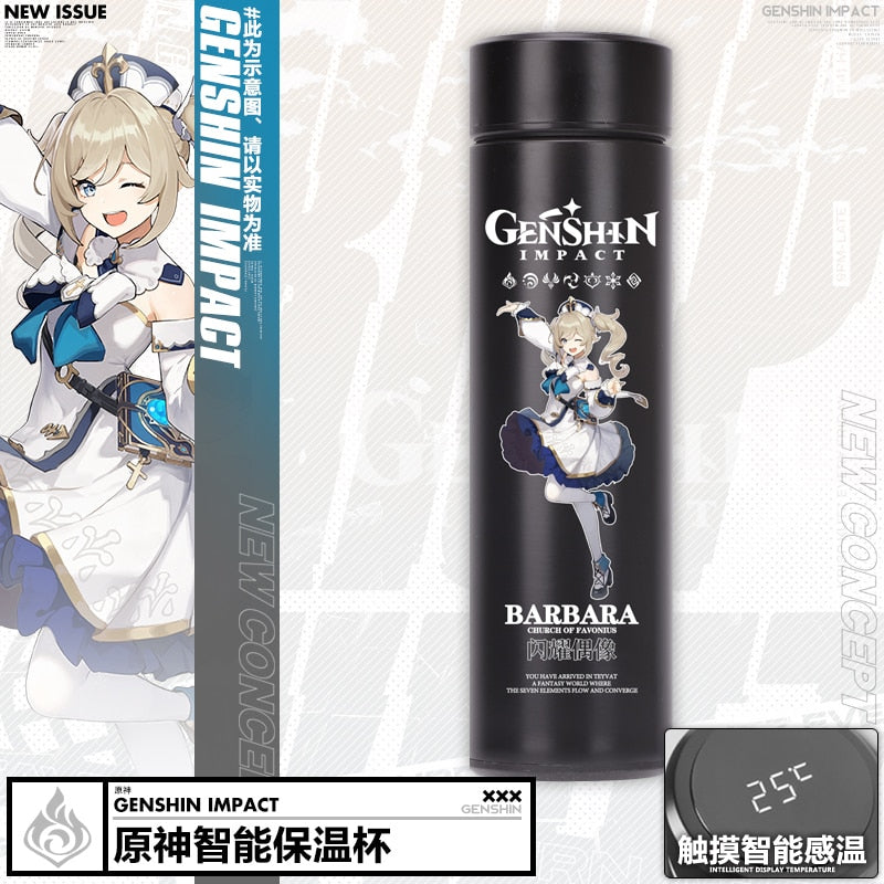 Anime Game Genshin Impact Venti Paimon Klee Diluc Qiqi Keqing Stainless Steel Vacuum Cup Thermos Cup Water Bottle Xmas Gift - Azbrowse