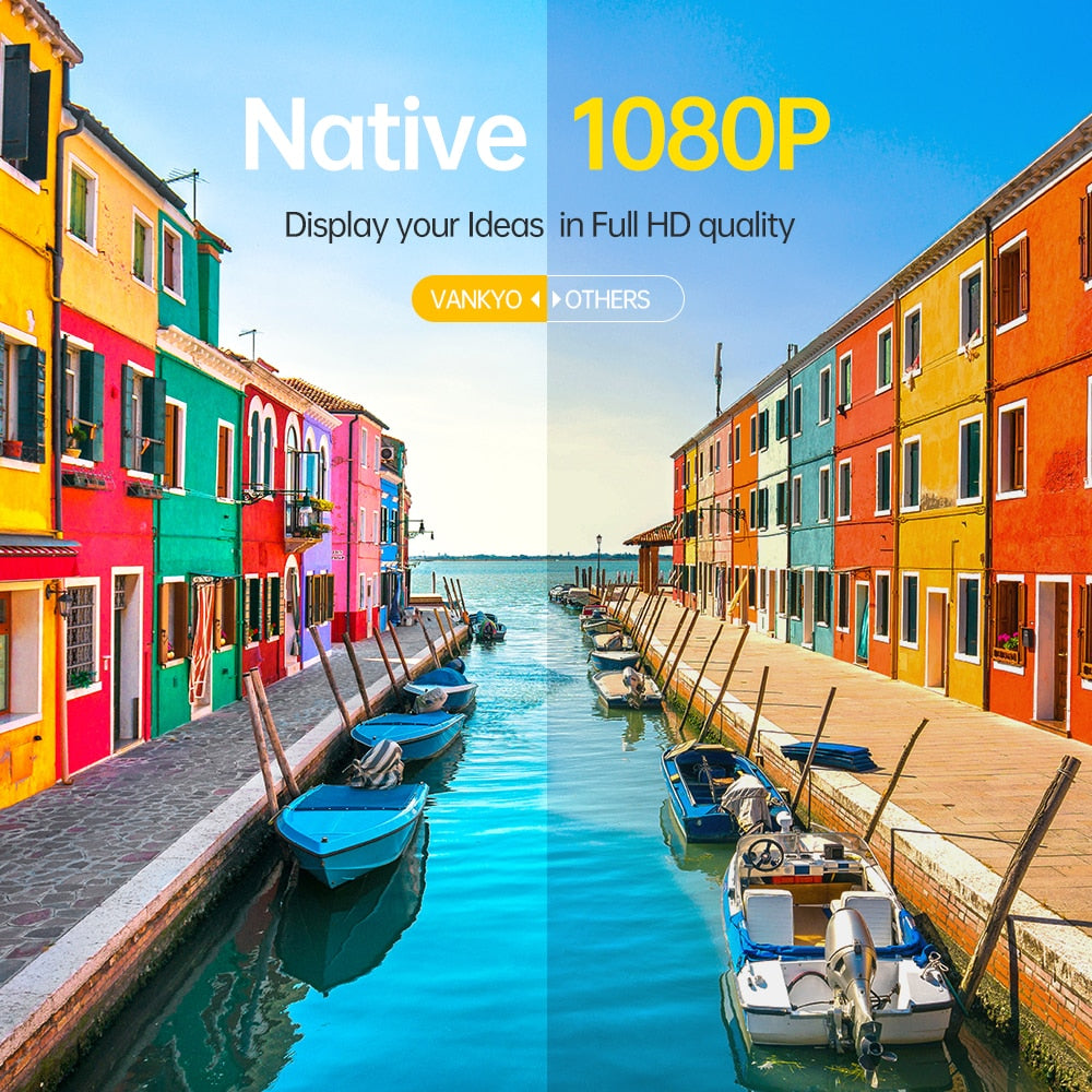 VANKYO 1080P Projector Leisure 530W Full HD 5G WiFi Projector Support 4K Synchronize Mirroring File SYNC Screen MINI Projector - Azbrowse
