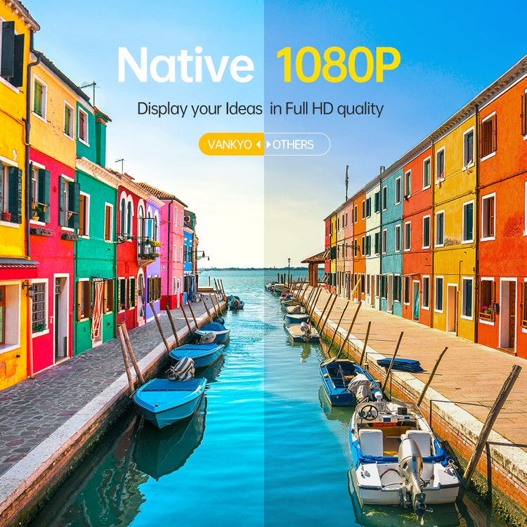 VANKYO 1080P Projector Leisure 530W Full HD 5G WiFi Projector Support 4K Synchronize Mirroring File SYNC Screen MINI Projector - Azbrowse