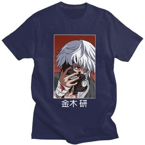 Tokyo Ghoul Ken Kaneki T Shirt for Men Pre-shrunk Cotton Graphic T-shirt O-neck Short Sleeve Japanese Anime Manga Tee Clothing - Azbrowse