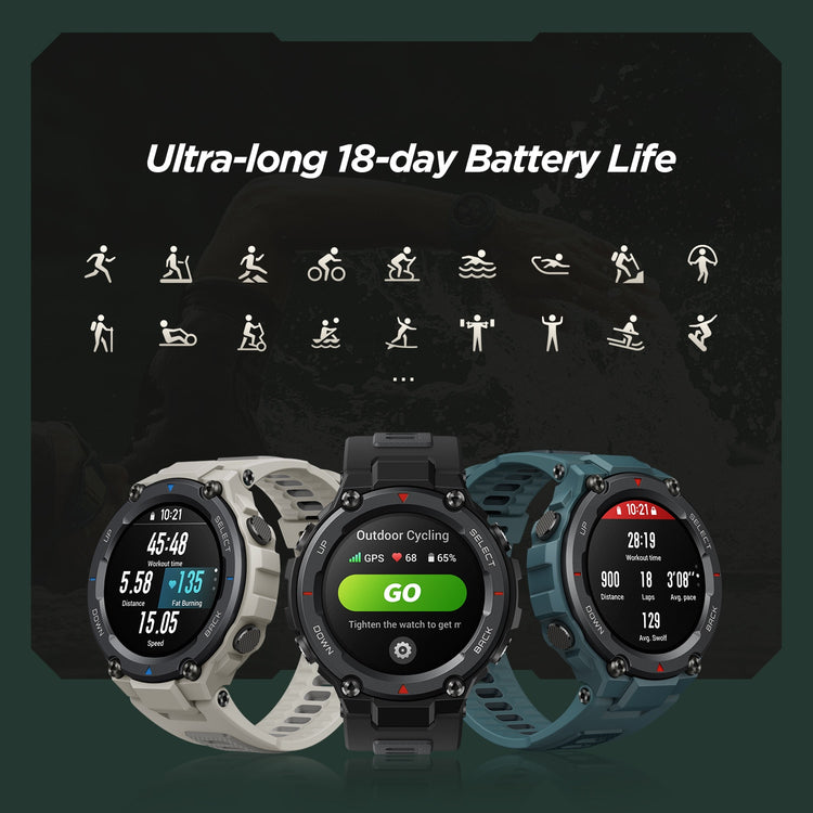 New Amazfit T-Rex Trex Pro T Rex GPS Outdoor Smartwatch Waterproof 18-day Battery Life 390mAh Smart Watch For Android iOS Phone - Azbrowse