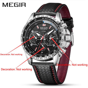 MEGIR Mens Watches Top Brand Luxury Quartz Watch Men Fashion Luminous Army Waterproof Men Wrist Watch  Relogio Masculino 1010G - Azbrowse