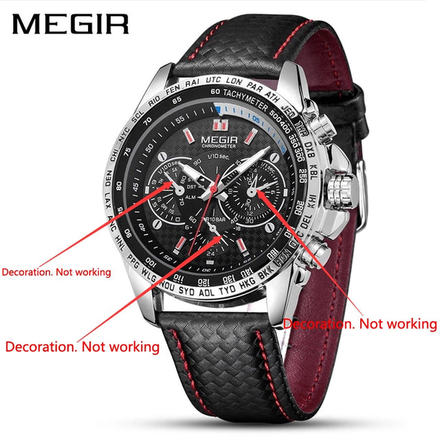 MEGIR Mens Watches Top Brand Luxury Quartz Watch Men Fashion Luminous Army Waterproof Men Wrist Watch  Relogio Masculino 1010G - Azbrowse