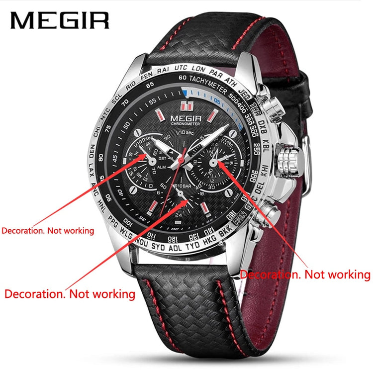 MEGIR Mens Watches Top Brand Luxury Quartz Watch Men Fashion Luminous Army Waterproof Men Wrist Watch  Relogio Masculino 1010G - Azbrowse
