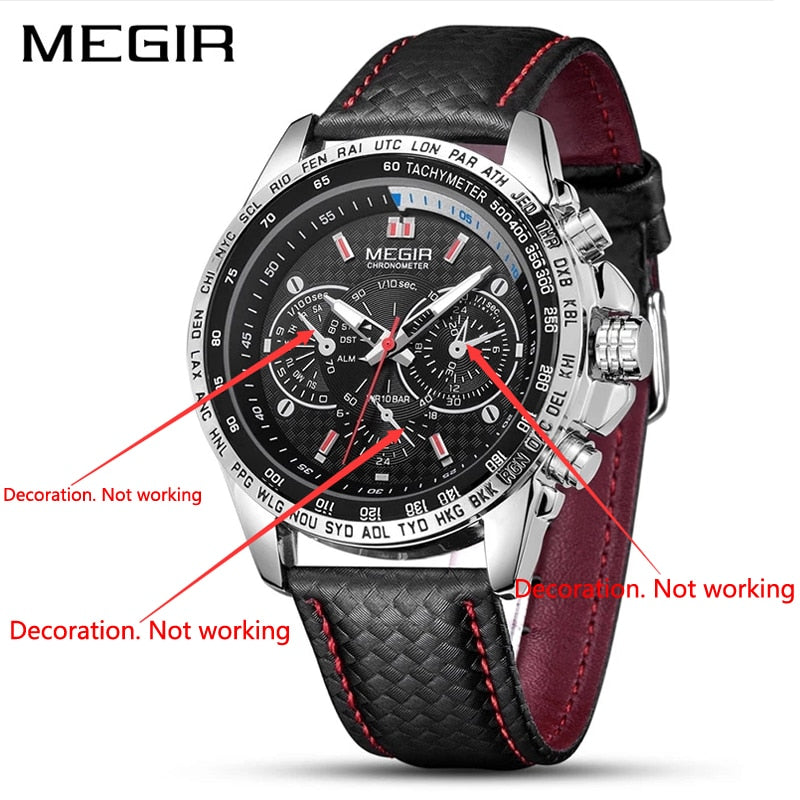 MEGIR Mens Watches Top Brand Luxury Quartz Watch Men Fashion Luminous Army Waterproof Men Wrist Watch  Relogio Masculino 1010G - Azbrowse