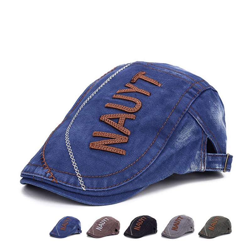 New Men Visors Cap for Women Outdoor Sports Denim Soft Berets Caps Summer Letter Embroidery Driving Hats Peak Hunting Cap