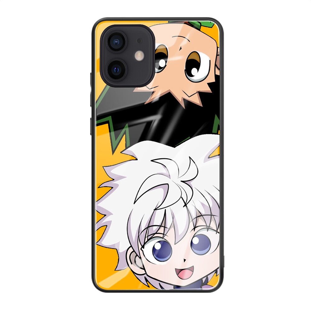 Cute Killua Zoldyck Gon·Freecss Hunter X Hunter Glass case for iphone 12 mini SE 7 8 14 Plus 11 12 13 14 Pro  X XR XS max cover