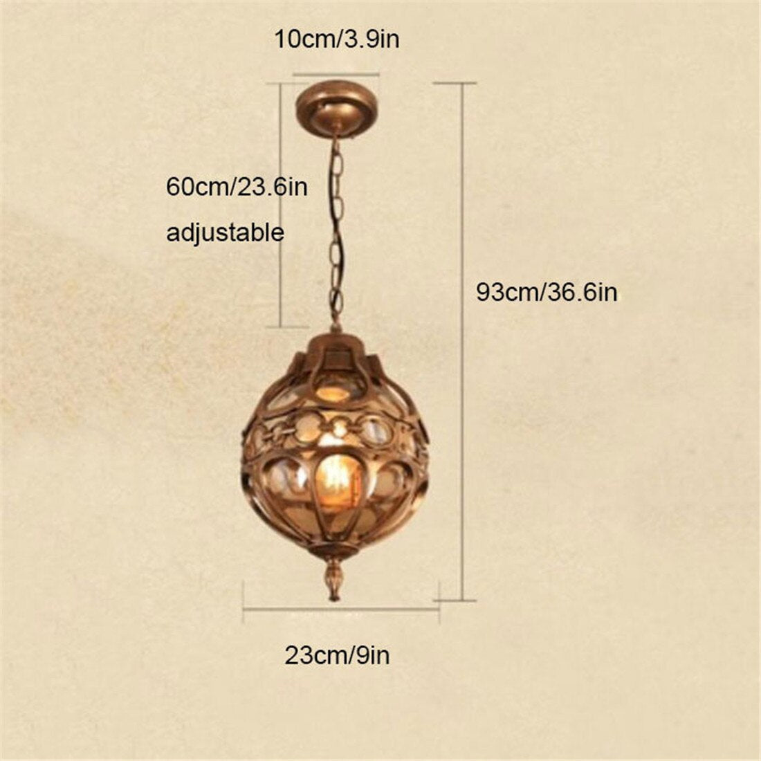 Vintage Outdoor Pendant Lights for Courtyard Garden Balcony Retro Europe Style Ceiling Pendant Lamp Yard Pathway Landscape Lamp