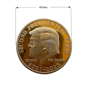Collectible Gold Coins US Donald Trump Commemorative Coin "Second Presidential Term 2021-2025 IN GOD WE TRUST" - Azbrowse