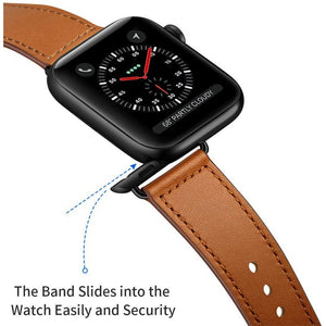 Strap for apple watch band 44mm 45mm 40mm iwatch 38mm 42 leather belt smartwatch bracelet apple watch serie 6 SE 4 3 7 41mm ban - Azbrowse