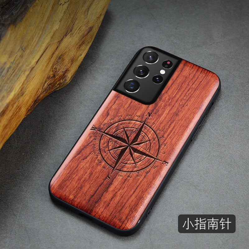 For Samsung Galaxy S21 Ultra Case Boogic Original Wood funda S21 S21+ Wood Cover Phone Case For Samsung S21 Ultra - Azbrowse