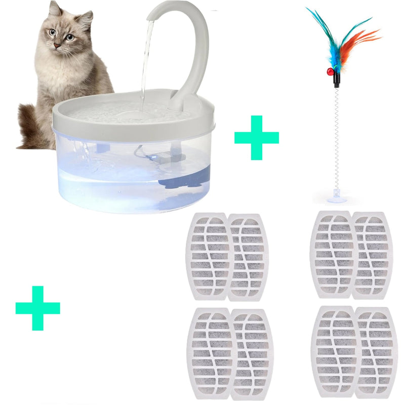 Pet Water Fountain Automatic Power-off When Lack of Water Bird Water Dispenser Dog Drinking Fountain With LED Light water level - Azbrowse