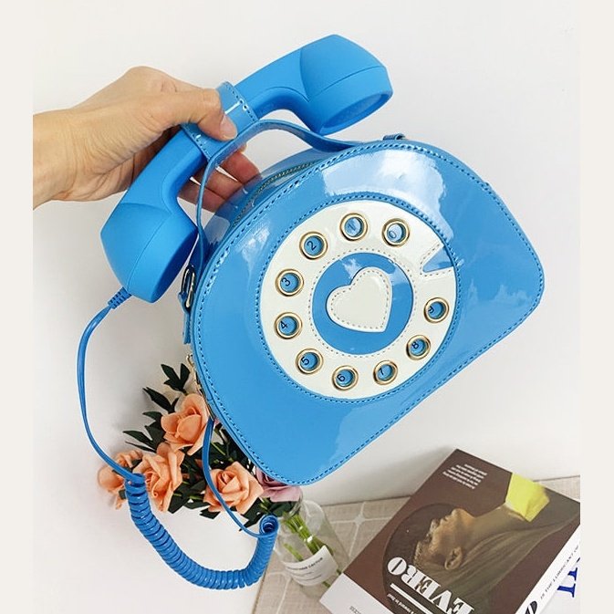 Telephone Shape Purses and Handbags for Women Fashion Pink Shoulder Bag Novel Designer Brand Crossbody Bag Top-Handle Totes 2021 - Azbrowse