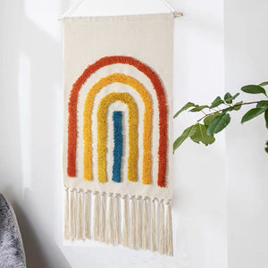 Boho Hanging Tapestry with Handmade Tassels Dorm Hotel Wall Hanging Cover Blanket Decor Fabric Home Stay Decoration Accessories - Azbrowse