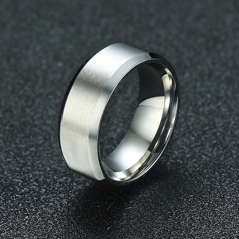 Vnox 8mm Men Ring Stainless Steel Wedding Jewelry Horus Anka Bible Medical - Azbrowse