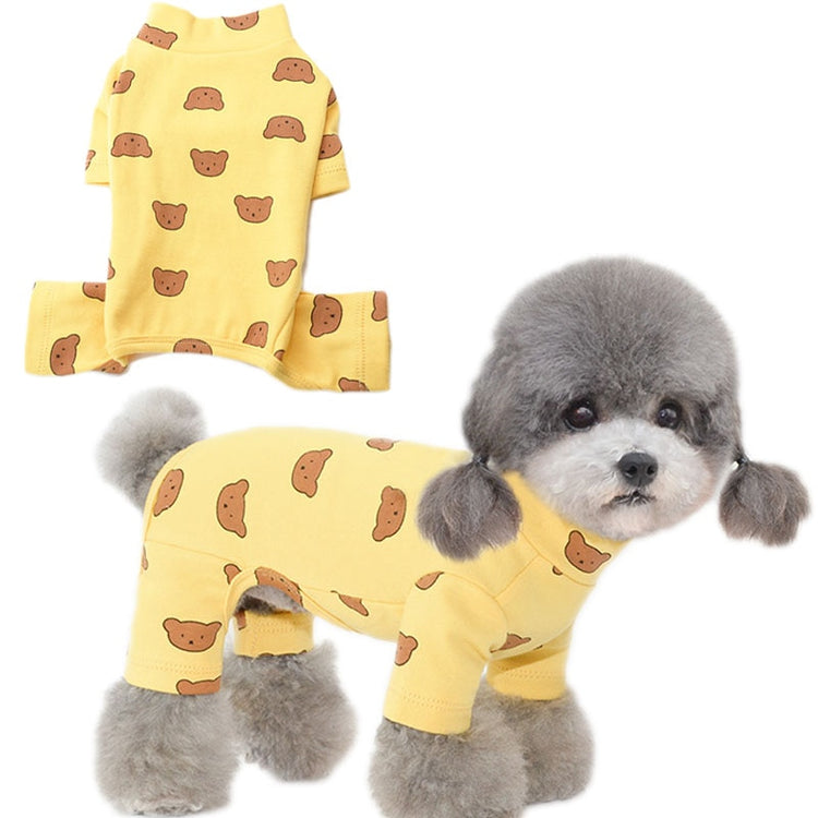 Cotton Pet Clothes Bear Pattern Dog Pajamas Jumpsuit 4 Legs Coat O-neck Tshirt Sweatshirt Pajamas Overalls Puppy Cat Tracksuits - Azbrowse