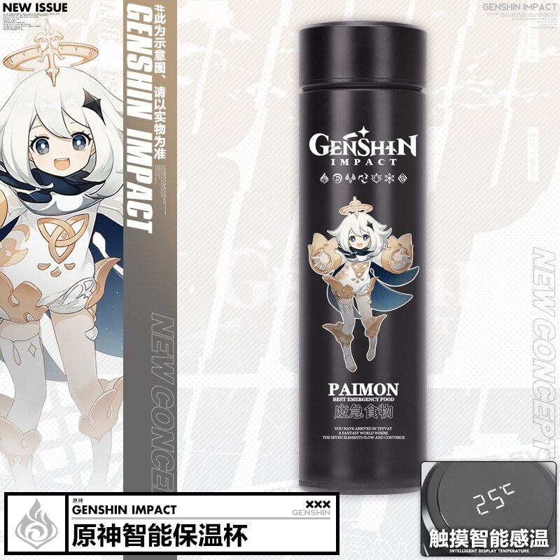 Anime Game Genshin Impact Venti Paimon Klee Diluc Qiqi Keqing Stainless Steel Vacuum Cup Thermos Cup Water Bottle Xmas Gift - Azbrowse