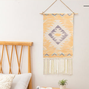 Boho Hanging Tapestry with Handmade Tassels Dorm Hotel Wall Hanging Cover Blanket Decor Fabric Home Stay Decoration Accessories - Azbrowse